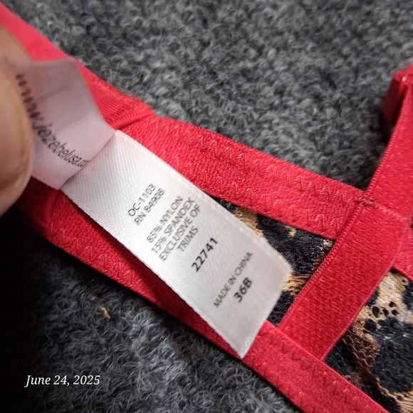 Jezebel Dolled Up Underwired Contour Bra Women Size 36 B Lace Leopard Print - Picture 5 of 6